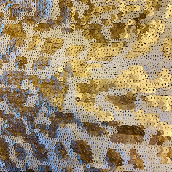 Gorgeous Banana Republic Monogram gold & ivory sequinned mini skirt size 12 NWT - Picture 2 of 9